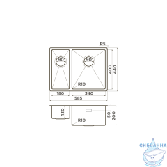 Кухонная мойка Omoikiri Taki  58-2-U/IF-IN-R 4993767 нержавеющая сталь