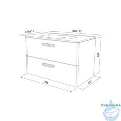 Тумба с умывальником, подвесная, 80 см, белая, Brick, IDDIS, BRI80W0i95K