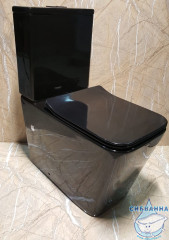 Унитаз напольный безободковый CeramaLux NS-2170-18 с бачком и сиденьем ультратонким Soft Close (микролифт)