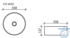  Раковина на столешницу 36 см Ceramicanova Element CN6032MB (черный матовый)