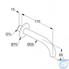 Излив для ванны Kludi Bozz 3850539 (черный)