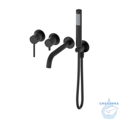 Встраиваемый смеситель для ванны Oliveeka Y-Line OL-889017-MB (черный матовый)