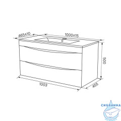 Тумба с умывальником, подвесная, 100 см, белая, Cloud, IDDIS, CLO10W1i95K
