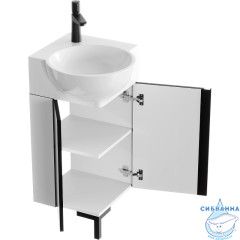 Тумба Aqwella Porto 45 белый/черный с раковиной Дельта  45