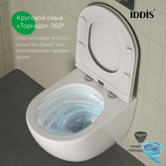 Унитаз подвесной безободковый со смывом торнадо Iddis Axes AXERDSEi25 с сиденьем Soft Close (микролифт)