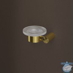 Мыльница, матовое стекло, нержавеющая сталь, Дюна (Duna), золото матовое, IDDIS, DUNMGG0i42