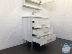 Тумба Comforty Никосия 70 дуб белый с раковиной Comforty 70 00-00005793