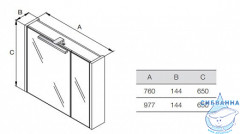 Зеркальный шкаф Roca Etna 98 белый глянец 857305806