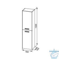 Пенал подвесной, 40 см, Brick, белый, IDDIS, BRI40W0i97