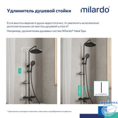 Смеситель термостатический для ванны со стойкой и тропической лейкой, черный матовый, Ideal Spa, Milardo, ILSBLTHM06