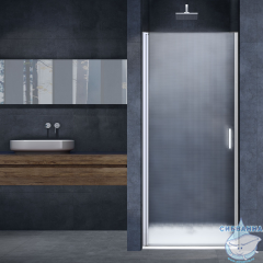 Дверь в нишу Vincea Alpha 90 профиль хром, стекло текстурное VDP-3AL900MT