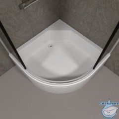 Душевое ограждение Тритон Грэй 90x90 В профиль белый, стекло грэй Щ0000066465 (с поддоном)
