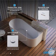 Акриловая ванна ABBER AB9496-1.7 R 170х78 с каркасом