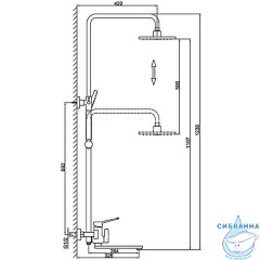 Душевая система Frap F2462-9 290 1 режим (оружейная сталь)