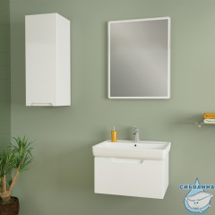 Тумба Dreja Tiny 55 белый глянец с раковиной Мини 60