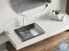 Раковина встраиваемая сверху ABBER Wasser Kreis AF2404GM оружейная сталь