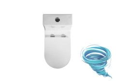 Унитаз напольный безободковый со смывом торнадо Aquatek Гелиос AQ2816T-00 с бачком и сиденьем Soft Close (микролифт)