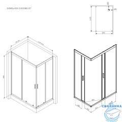 Душевое ограждение AM.PM Gem W90G-404-120280-MT 120x80 профиль хром, стекло прозрачное (без поддона)