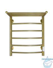 Полотенцесушитель электрический Санприз Классик П6 45х60 с полкой (брашированное золото) (подключение универсальное)