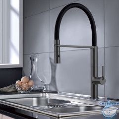 Смеситель для кухни Vincea VKF-114GM (вороненая сталь/черный)