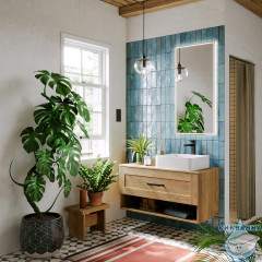 Тумба Aqwella Craft 100 дуб балтийский с раковиной Sanita luxe Best Shelf 43