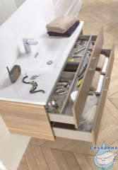 Тумба Jacob Delafon Vox 80 ореховое дерево с раковиной Vox 80