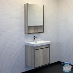 Тумба подвесная Comforty Вена 55 дуб дымчатый с раковиной Comforty Адриана 55 00-00008928