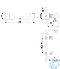 Смеситель для душа термостатический Lemark Yeti LM7833C