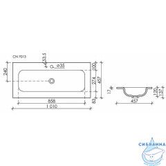 Раковина встраиваемая 101 см Ceramicanova Grace CN7013MC