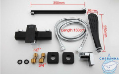 Смеситель для ванны Gappo G2250 с аксессуарами (черный матовый)