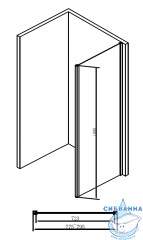 Боковая стенка Abber Schwarzer Diamant 80x190 профиль черный, стекло прозрачное