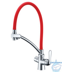 Смеситель для кухни с подключением фильтра Lemark Comfort LM3070C-Red