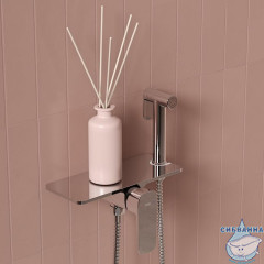 Встраиваемый смеситель с гигиеническим душем, полка, Axes, IDDIS, AXESBSHi08