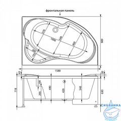 Акриловая ванна Aquanet Capri 160x100 R с каркасом