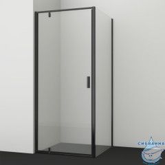 Душевое ограждение Wasserkraft Elbe 74P28 80x90 профиль черный, стекло прозрачный (без поддона)