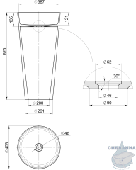 Раковина напольная 41 см Radostone Альба FL RALF10000