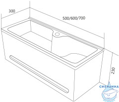 Тумба подвесная 1Marka Tiny S 50П с раковиной Tiny S 50 белый глянец