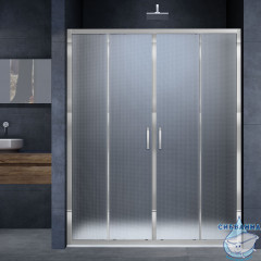 Дверь в нишу Vincea Alpha 180 профиль хром, стекло текстурное VDS-3AL2180MT