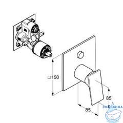 Встраиваемый смеситель для ванны Kludi Decus 547593975 (черный матовый)