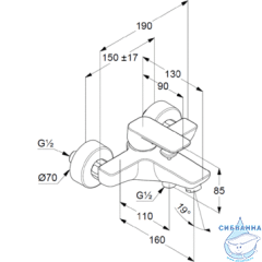 Смеситель для ванны Kludi PURE&STYLE 406810575