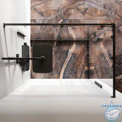 Душевое ограждение AM.PM Func 120x80 W84G-403-12080-BТ профиль черный, стекло прозрачное (без поддона)