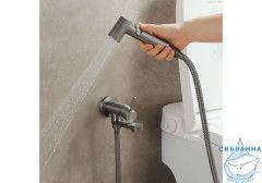 Встраиваемый смеситель с гигиеническим душем Aquatek Ника AQ1819BGM (оружейная сталь)