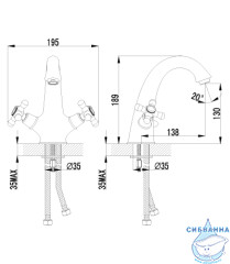 Смеситель для раковины Lemark Vintage LM2806B (без донного клапана)