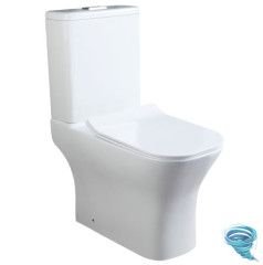 Унитаз напольный безободковый со смывом торнадо Calypso CS4852UQ-OK с бачком и сиденьем Soft Close (микролифт)