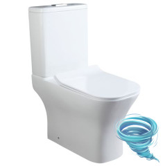 Унитаз напольный безободковый со смывом торнадо Calypso CS4852UQ-OK с бачком и сиденьем Soft Close (микролифт)