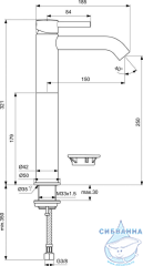 Смеситель для раковины Ideal Standard Ceraline BC269XG (без донного клапана) (черный матовый)