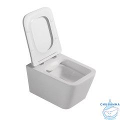 Унитаз подвесной безободковый Abber Rechteck AC1201 с сиденьем Soft Close (микролифт) (белый)