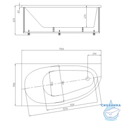 Акриловая ванна Aquatek Дива 170х90 L