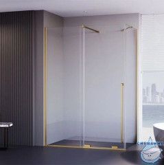 Душевое ограждение Veconi Премиум тренто 110x90 профиль золото брашированное, стекло прозрачное PTC50-SP-11090-G-01-C4 (без поддона)