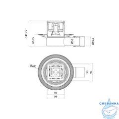 Трап душевой, сифон 360, комбинированный затвор, 10х10см, хром, IDDIS, 980DS10SB4CDZ